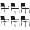 vidaXL Garden Dining Set Black PE Rattan, Steel, Glass Standard