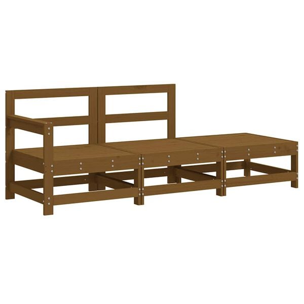 vidaXL Garden Lounge Set Honey brown Pine wood, Oxford fabric, Plywood