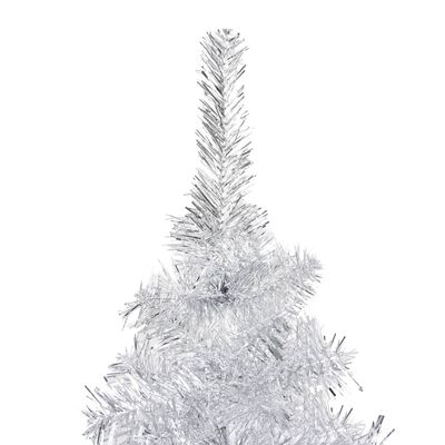 vidaXL Artificial Pre-lit Christmas Tree with Ball Set Silver 82.7" PET
