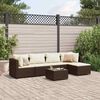 vidaXL Patio Lounge Set Set of 5 Brown PE rattan 6 Piece Set Modular