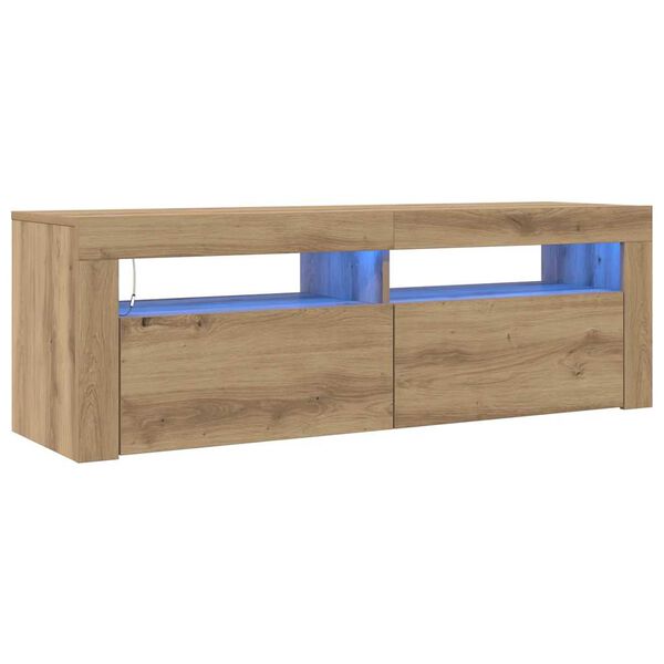 vidaXL TV Cabinet Artisan Oak Engineered Wood Medium Lights TV Cabinet