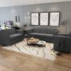 vidaXL Sofa Set Dark Grey Polyester fabric, Wooden frame, Chrome-plated legs