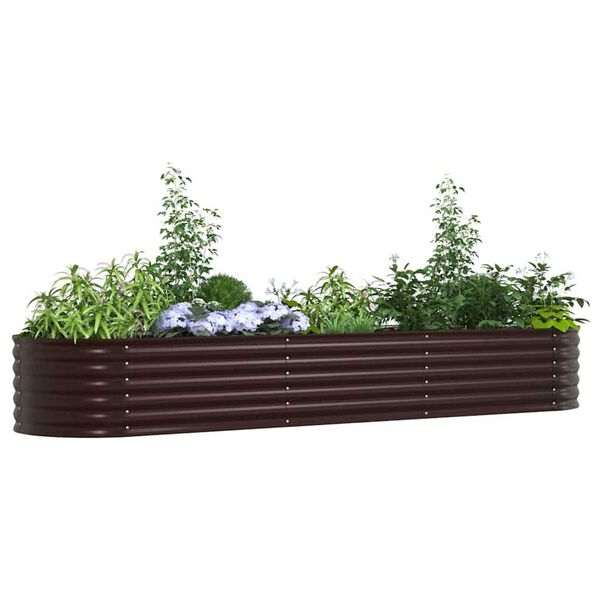 vidaXL Garden Raised Bed Brown 126" x 31.5" x 17.3" Steel