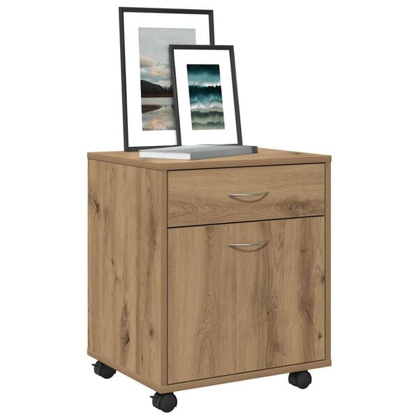 vidaXL Rolling Cabinet Artisan Oak Engineered Wood Medium