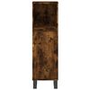 vidaXL Bathroom Cabinet Smoked Oak Engineered Wood, Iron Tall
