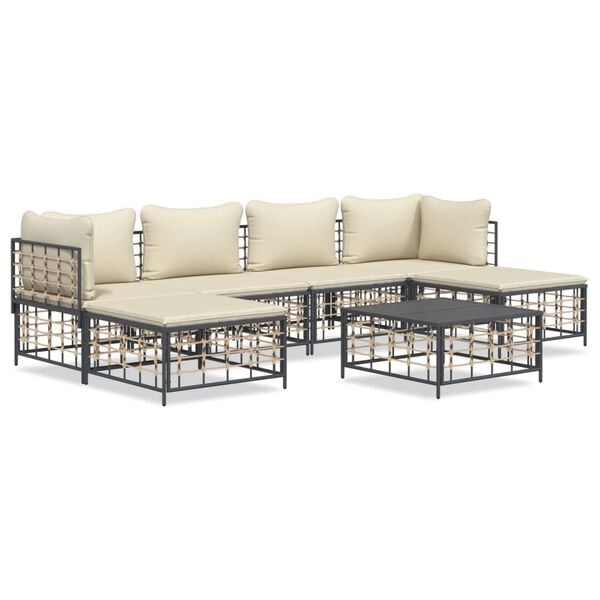 vidaXL Garden Lounge Set Anthracite and Beige