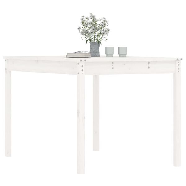 vidaXL Patio Table White 47.6x32.5x29.9" Solid Wood Pine