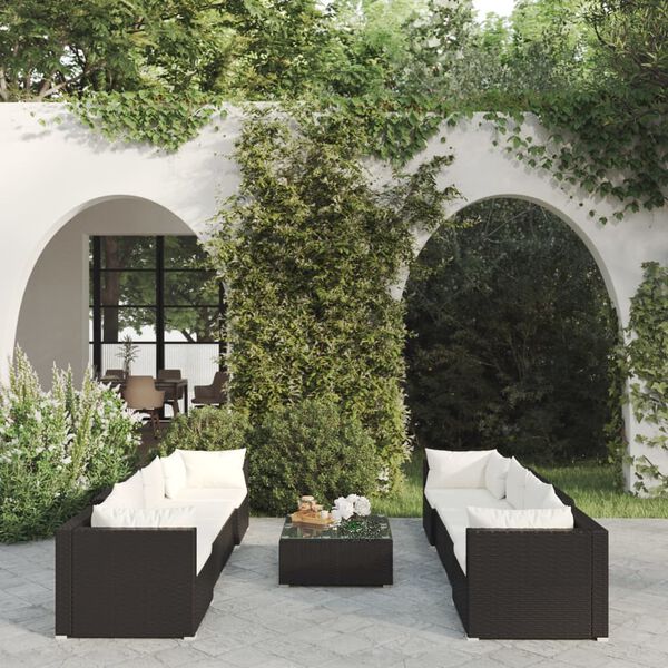 vidaXL Garden Lounge Set Black