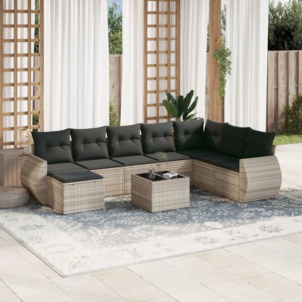 vidaXL Garden Sofa Set Light Grey