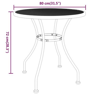 vidaXL 3 Piece Patio Dining Set Expanded Metal Mesh Anthracite