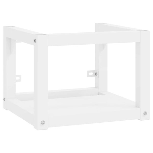 vidaXL Bathroom Sink Frame White Powder-coated iron Small