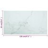 vidaXL Table Top White Tempered Glass 47.2 x 25.6 in Decorative Inlays