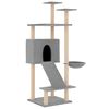 vidaXL Cat Tree Light Grey Engineered wood 60.2 in Durable Cat Tree