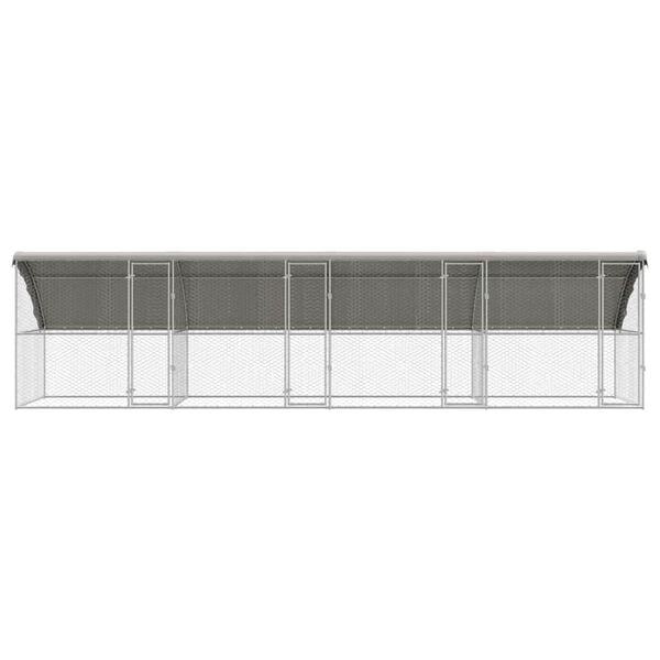 vidaXL Dog Kennel 4 pcs Silver 26.25 x 6.56 x 6.56 ft Steel