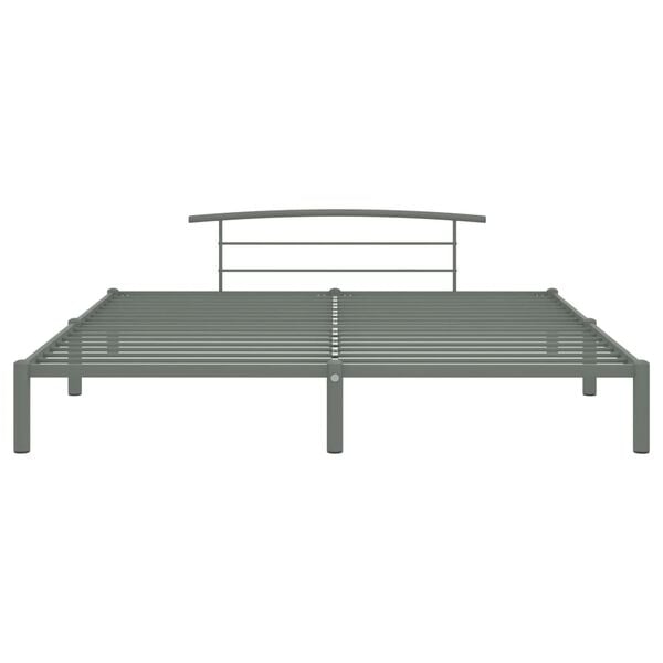 vidaXL Bed Frame Gray Metal Full Durable Bed Frame Rectangular