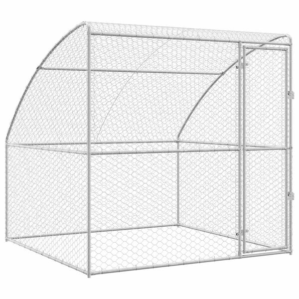 vidaXL Dog Kennel Silver 6.56 x 6.56 x 6.56 ft Galvanised steel