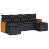 vidaXL Garden Sofa Set Black PE rattan, powder-coated steel, acacia wood