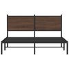 vidaXL Bed Frame Brown Oak Steel, Engineered wood King Modern