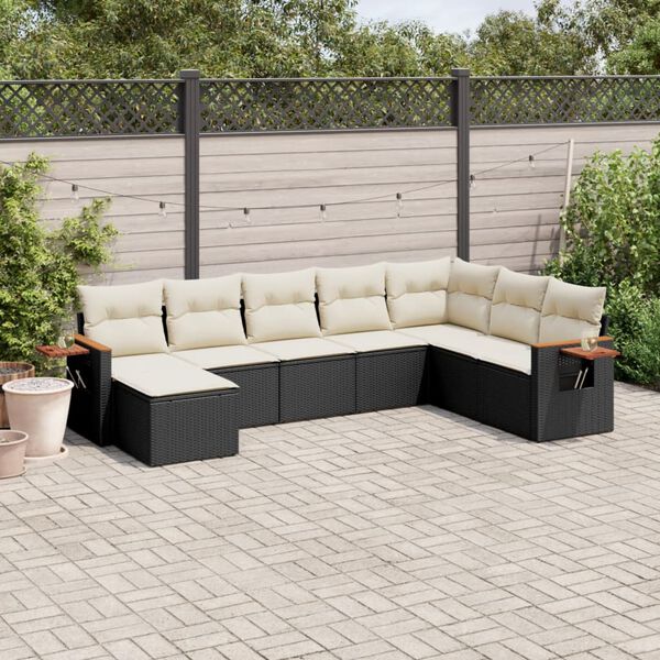 vidaXL Garden Sofa Set Black PE rattan Large Modular Garden Sofa Set