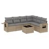 vidaXL Garden Sofa Set Beige, Light Grey Poly Rattan, Powder-Coated Steel