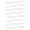 vidaXL Shelf Set of 8 White Engineered wood 23.6 x 7.9 x 0.6 in Simple
