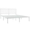 vidaXL Bed Frame White Powder-Coated Steel Full Bed Frame Rectangular