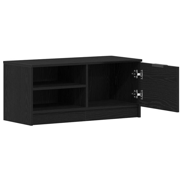vidaXL TV Cabinet Black Oak 31.50 x 13.78 x 14.37 in Engineered Wood