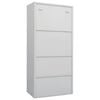 vidaXL Wardrobe Light Grey Steel Medium Wardrobe Rectangular