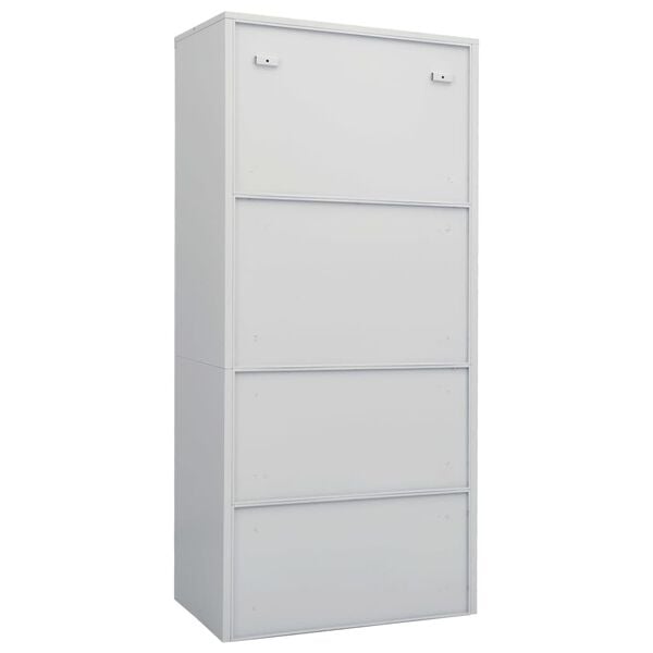 vidaXL Wardrobe Light Grey Steel Medium Wardrobe Rectangular