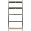 vidaXL 5-Layer Heavy-duty Shelves 10 pcs Silver Steel&Engineered Wood