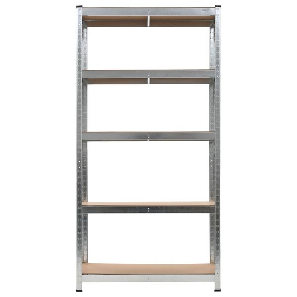 vidaXL 5-Layer Heavy-duty Shelves 10 pcs Silver Steel&Engineered Wood