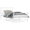 vidaXL Bed Frame White Steel Twin Bed Frame Rectangular Industrial