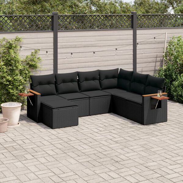vidaXL Garden Sofa Set Black