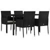 vidaXL Garden Dining Set Black, Cream White