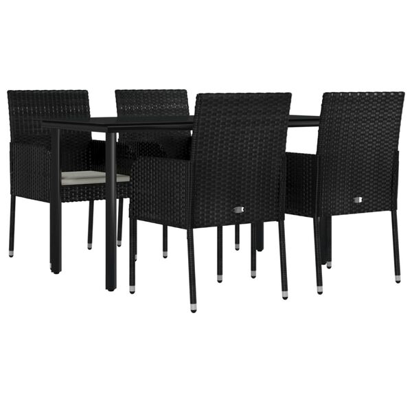 vidaXL Garden Dining Set Black, Cream White