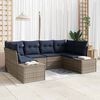 vidaXL Garden Sofa Set with Cushion 6 pcs Grey Poly Rattan