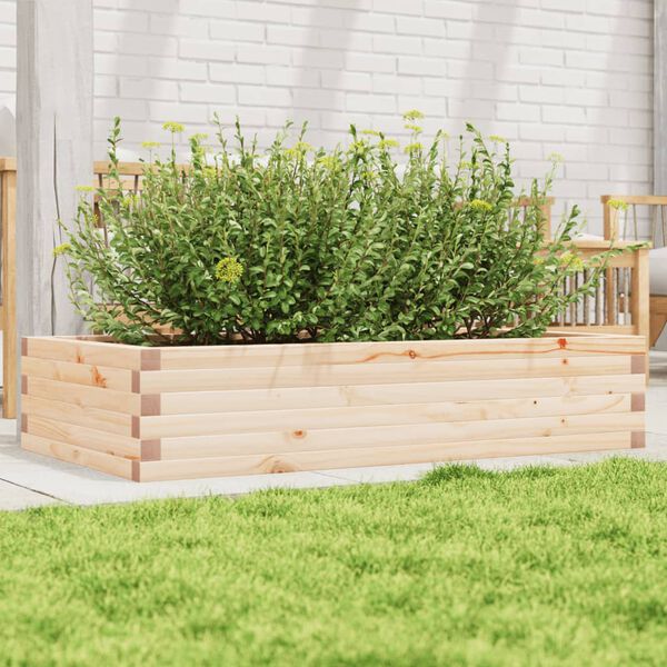 vidaXL Garden Planter Natural wood Solid pine wood Large