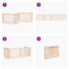 vidaXL Dog Gate Set of 4 Brown Poplar wood 126 in Foldable Dog Gate