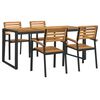 vidaXL Garden Dining Set Brown Solid Acacia wood 5 Piece Set Durable