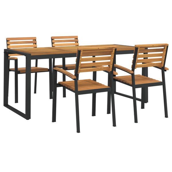 vidaXL Garden Dining Set Brown Solid Acacia wood 5 Piece Set Durable