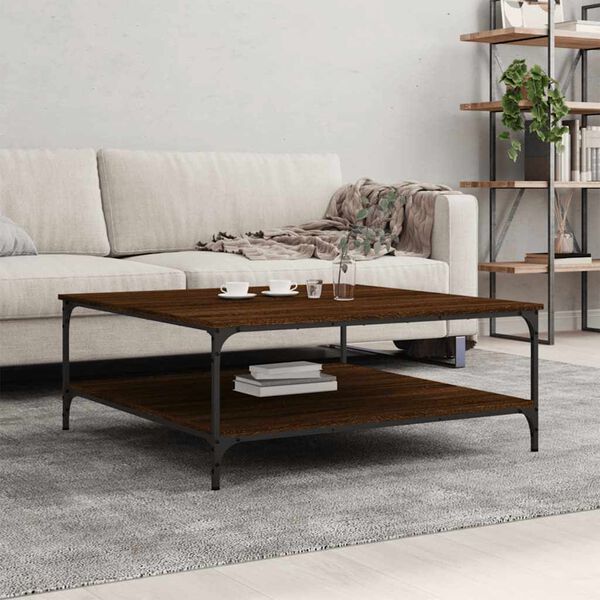 vidaXL Coffee Table Brown Oak Engineered Wood Large Coffee Table