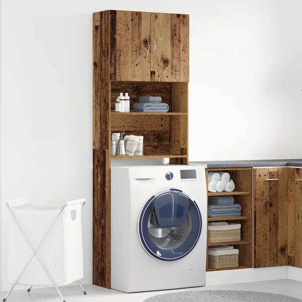 vidaXL Washing Machine Cabinet Old Wood 25.2x9.4x74.8" Engineered Wood