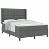 vidaXL Box Spring Bed with Mattress Dark gray 55.1" x 78.7" fabric