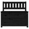vidaXL Bench Black Solid pine wood Medium Storage Bench Rectangular