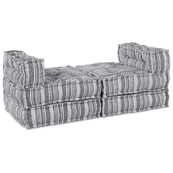 vidaXL Modular Sofa 4 pcs Grey Print Fabric