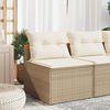 vidaXL Garden Sofa Beige PE rattan Medium Modular Garden Sofa Square