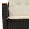 vidaXL Garden Sofa Black PE rattan, powder-coated steel, solid acacia wood