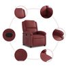 vidaXL Recliner Chair Wine Red Faux leather, foam, PP fiber, wood, metal