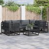 vidaXL Garden Sofa Set 7 pcs Black Aluminium