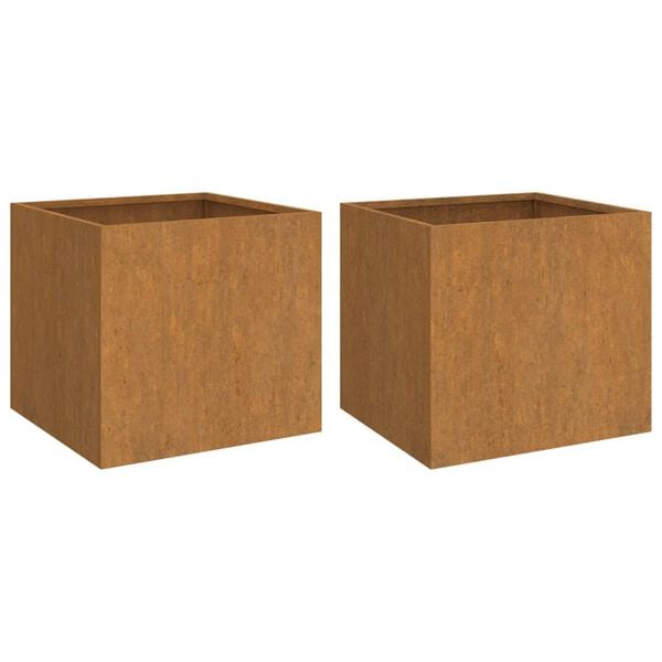 vidaXL Planter Set of 2 Rusty Corten steel Medium Decorative Inlays